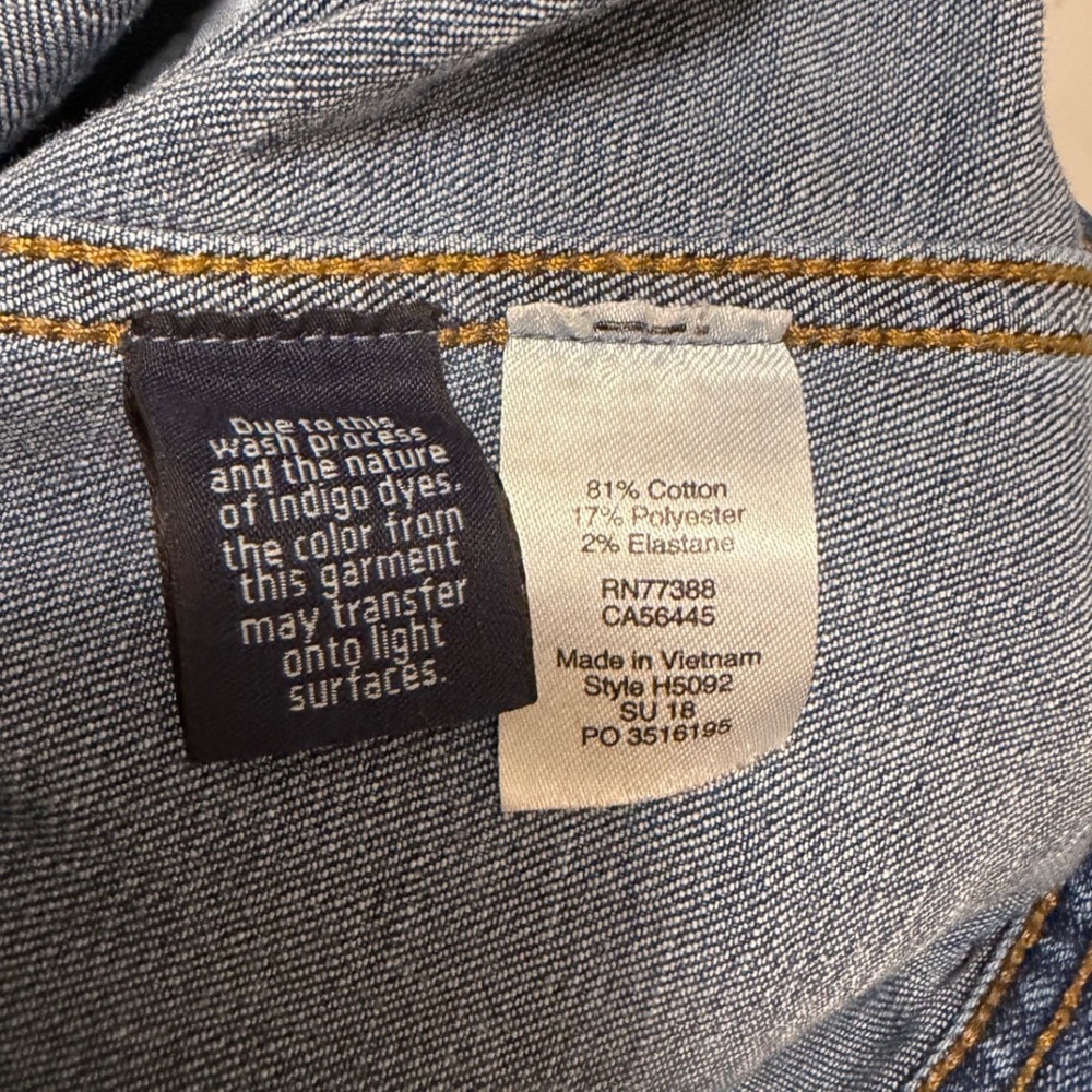 J.Crew Womens Dark Indigo classic Denim Trucker Jacket Blue H5092 Size S - Picture 6 of 6